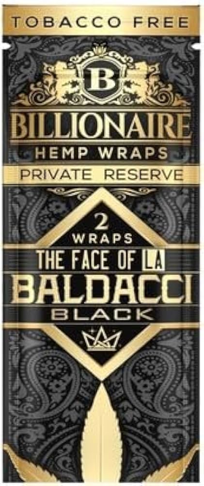 Billionaire Hemp Wraps Baldacci Black 2ct