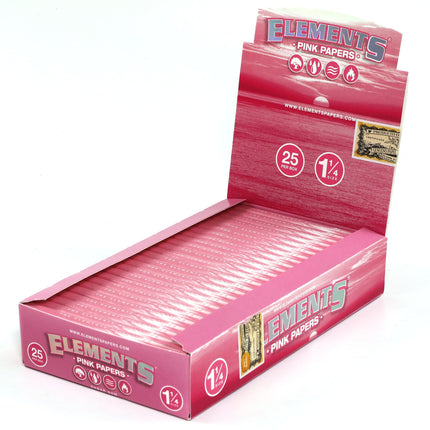 Elements Pink Rolling Papers 1 1/4 50ct