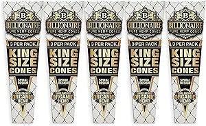 Billionaire Cones Unbleached Paper King 3ct