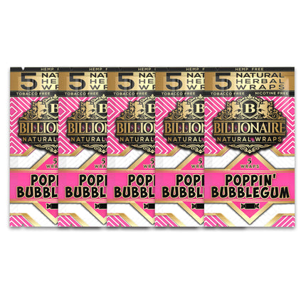 Billionaire Herbal Wraps Poppin' Bubblegum 5ct - Made from Tea