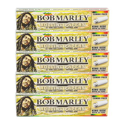 Bob Marley Rolling Papers Unbleached Organic with Tips King Size 33ct