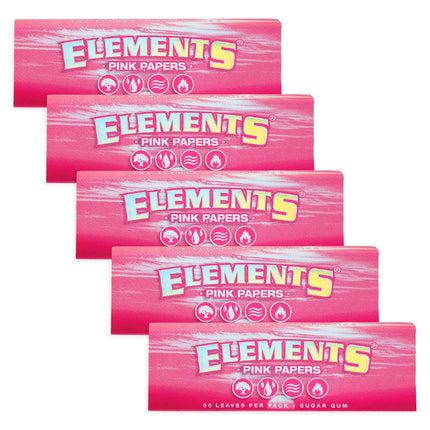 Elements Pink Rolling Papers 1 1/4 50ct