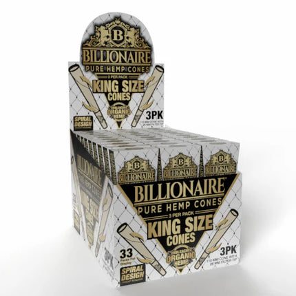 Billionaire Cones Unbleached Paper King 3ct