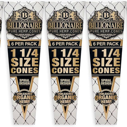 Billionaire Cones Unbleached Paper 1 1/4 6ct