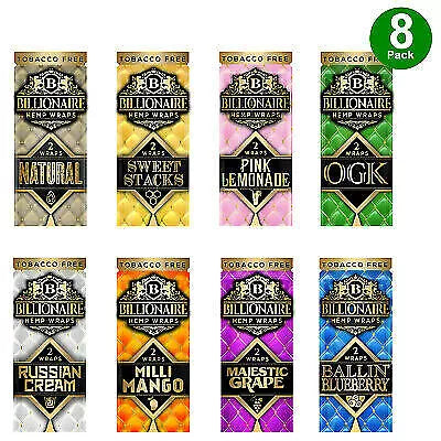 Billionaire Hemp Wraps Trial Pack 2ct (8 Pouches)